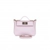 HERMES MINI 2424 BAG MAUVE PALE VERSO EVERCOLOR AND SWIFT PALLADIUM HARDWARE (23*17*11cm)