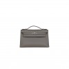 HERMES MINI KELLY POCHETTE GRIS MEYER SWIFT PALLADIUM HARDWARE  (22*14*7cm)