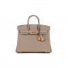 HERMES SPECIAL ORDER (HSS) BIRKIN 25 GRIS TOURTERELLE VERSO CHEVRE BRUSHED GOLD HARDWARE HANDMADE (25cm)