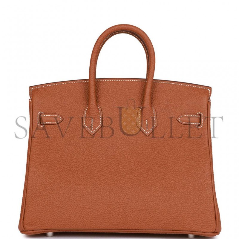 HERMES BIRKIN 25 GOLD TOGO PALLADIUM HARDWARE HANDMADE (25cm)