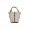 HERMES PICOTIN LOCK 22 GRIS CLAIR FEUTRE AND BARENIA PALLADIUM HARDWARE (22*21*18cm)