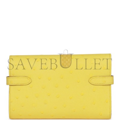 HERMES MASTER KELLY DEPLIANT WALLET OSTRICH PALLADIUM HARDWARE (15*10*3cm) HERMES MASTER KELLY DEPLIANT WALLET OSTRICH PALLADIUM HARDWARE (15*10*3cm)