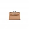 HERMES KELLY POCHETTE CHAI SWIFT PALLADIUM HARDWARE   (22*12*13cm)