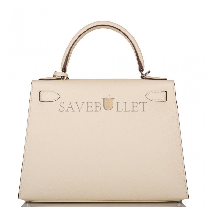 HERMES KELLY SELLIER 28 NATA VERSO EPSOM PALLADIUM HARDWARE (28*22*10cm)
