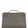 HERMES MINI KELLY POCHETTE GRIS MEYER SWIFT GOLD HARDWARE (22*14*7cm)