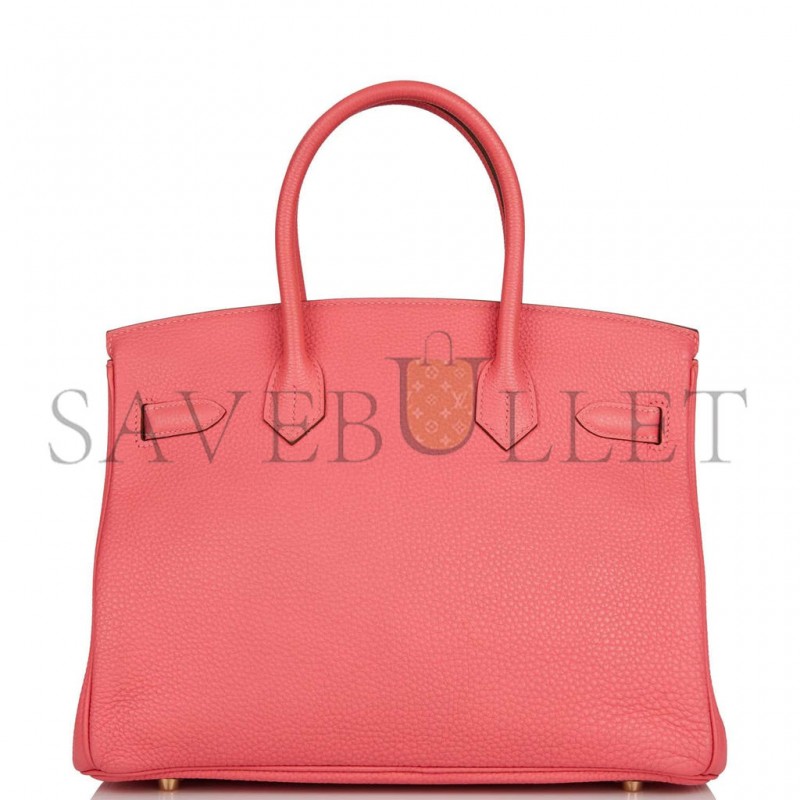 HERMES BIRKIN 30 ROSE LIPSTICK TOGO GOLD HARDWARE (30cm)