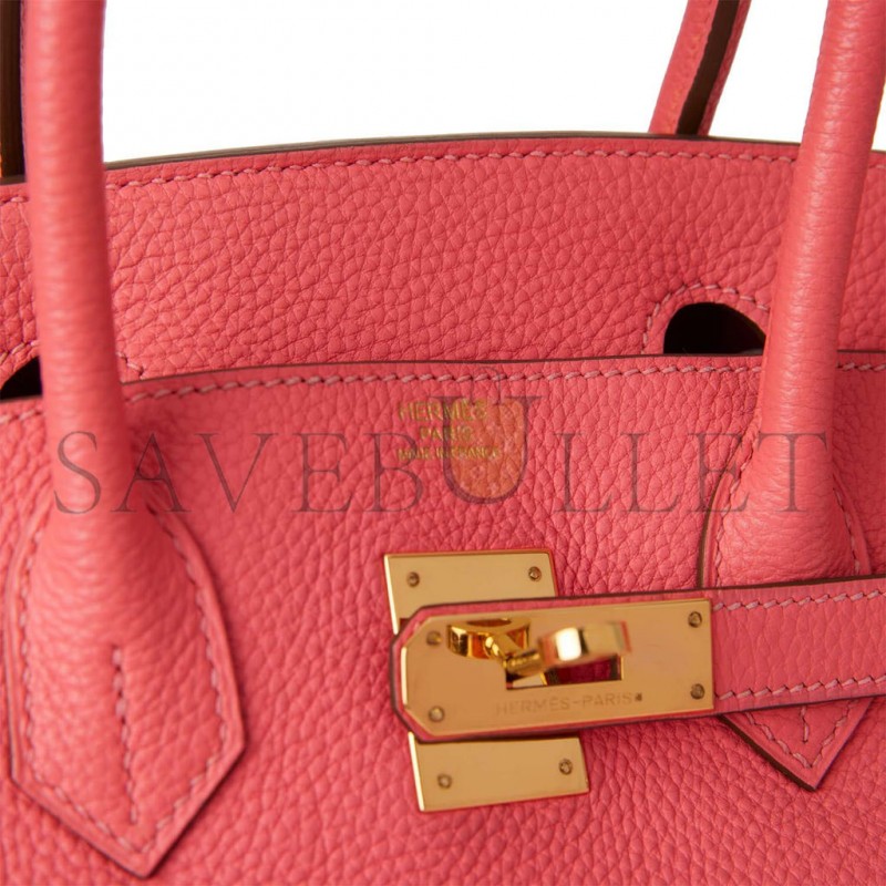 HERMES BIRKIN 30 ROSE LIPSTICK TOGO GOLD HARDWARE (30cm)