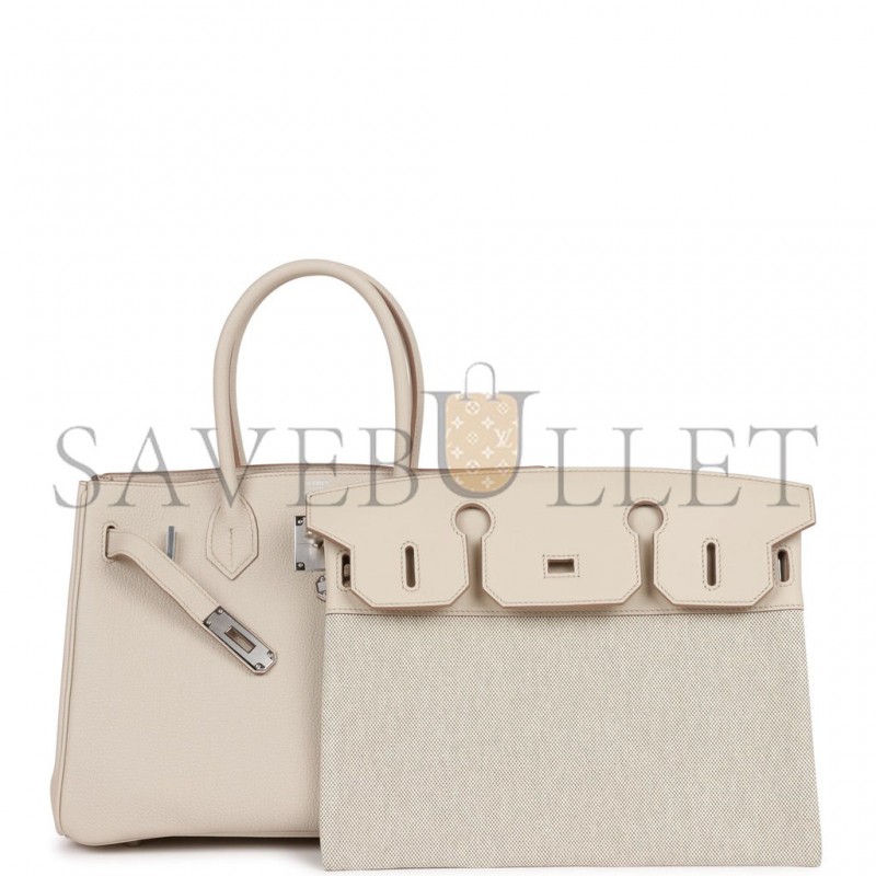 HERMES 3 EN 1 BIRKIN 30 BETON TOGO AND SWIFT PALLADIUM HARDWARE  (30cm)