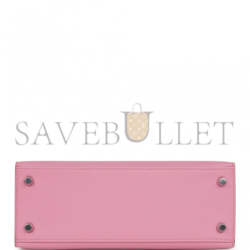 HERMES KELLY SELLIER 25 PINK VERSO MADAME PALLADIUM HARDWARE  (25*17*7cm)