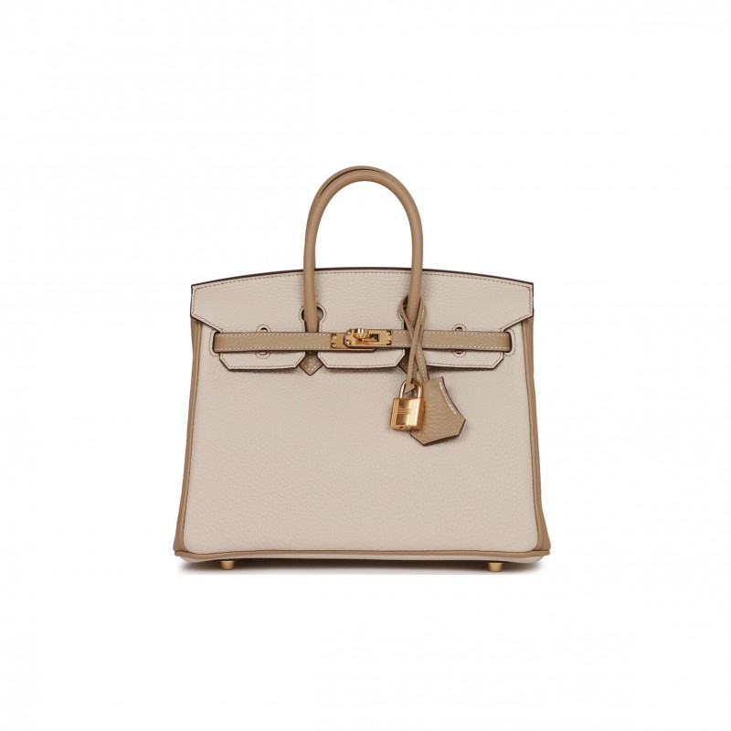 HERMES SPECIAL ORDER (HSS) BIRKIN 25 CRAIE AND TRENCH TOGO GOLD HARDWARE HANDMADE (25cm)