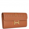 HERMES CONSTANCE WALLET TO GO GOLD EPSOM GOLD HARDWARE (22*11cm)