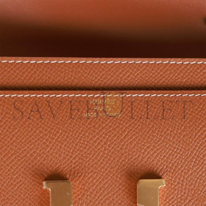 HERMES CONSTANCE WALLET TO GO GOLD EPSOM GOLD HARDWARE (22*11cm)