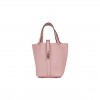 HERMES PICOTIN LOCK 18 ROSE SAKURA CLEMENCE PALLADIUM HARDWARE (18*13*18cm)