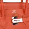 HERMES BIRKIN 35 ORANGE H CLEMENCE PALLADIUM HARDWARE (35cm)