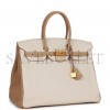 HERMES SPECIAL ORDER (HSS) BIRKIN 35 CRAIE AND TRENCH CLEMENCE BRUSHED GOLD HARDWARE (35*25*18cm)