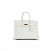 HERMES BIRKIN 35 WHITE CLEMENCE GOLD HARDWARE (35cm)