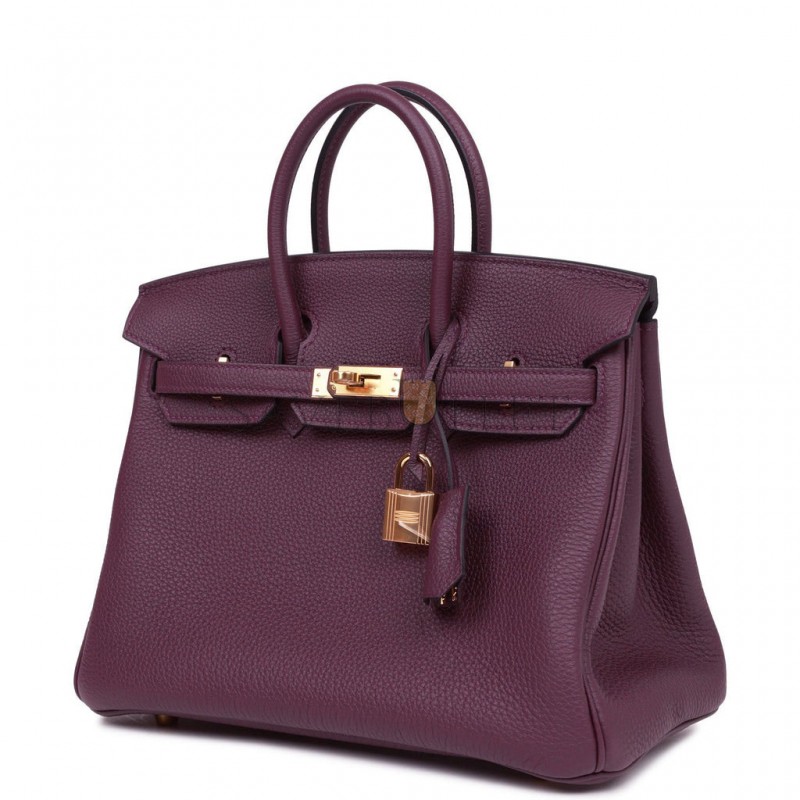 HERMES BIRKIN 25 CASSIS TOGO GOLD HARDWARE  (25cm)