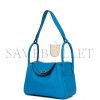 HERMES LINDY 26 BLEU ZANZIBAR VERSO CLEMENCE PALLADIUM HARDWARE(26*18*12cm)