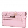 HERMES GHILLIES KELLY WALLET ROSE SAKURA SWIFT PALLADIUM HARDWARE (20cm)