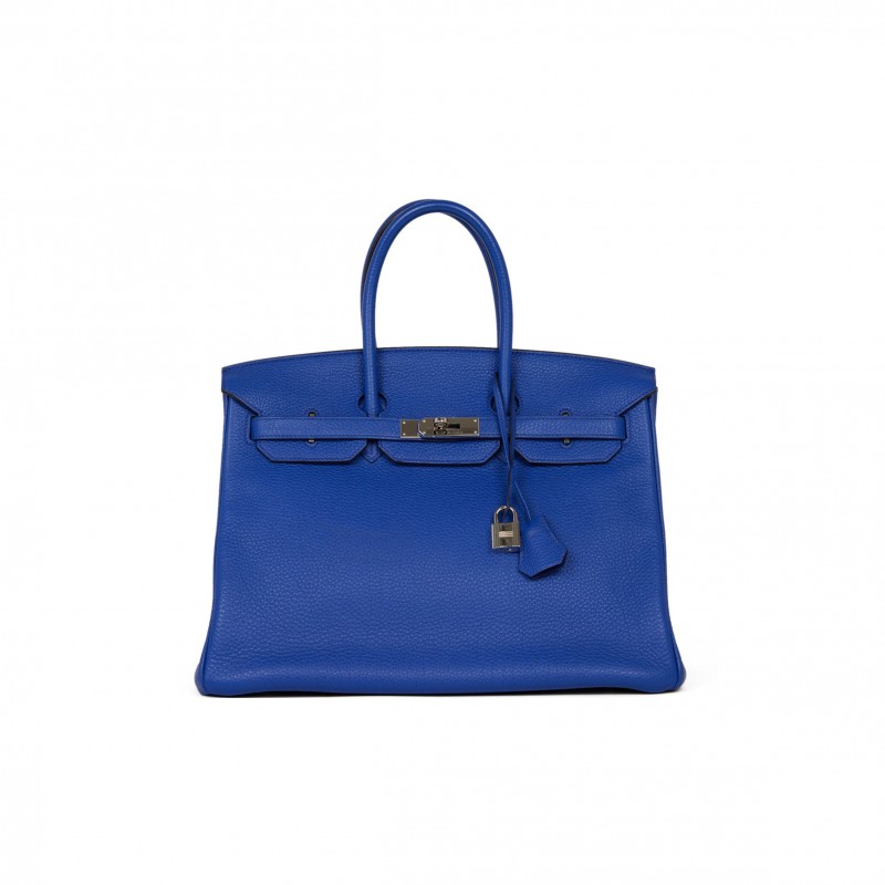 HERMES BIRKIN 35 BLEU ELECTRIC TOGO PALLADIUM HARDWARE (35cm)