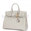 HERMES BIRKIN 35 GRIS PERLE TOGO PALLADIUM HARDWARE 39882110468190 (35cm)