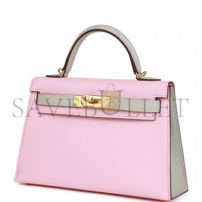 HERMES MINI KELLY CHEVRE GOLD HARDWARE (19*12*5.5cm)