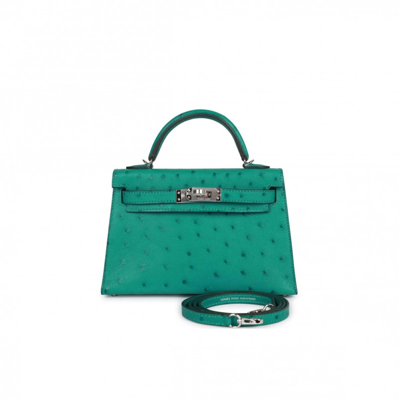 HERMES MASTER MINI KELLY SELLIER 20 VERT VERONE OSTRICH PALLADIUM HARDWARE(19*12*5.5cm) HERMES MASTER MINI KELLY SELLIER 20 VERT VERONE OSTRICH PALLADIUM HARDWARE(19*12*5.5cm)