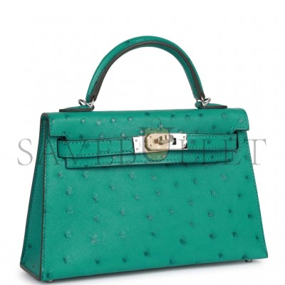 HERMES MASTER MINI KELLY SELLIER 20 VERT VERONE OSTRICH PALLADIUM HARDWARE(19*12*5.5cm) HERMES MASTER MINI KELLY SELLIER 20 VERT VERONE OSTRICH PALLADIUM HARDWARE(19*12*5.5cm)