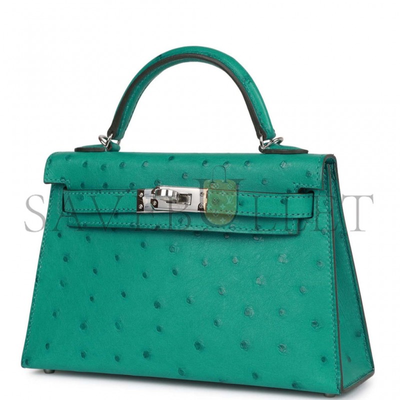 HERMES MASTER MINI KELLY SELLIER 20 VERT VERONE OSTRICH PALLADIUM HARDWARE(19*12*5.5cm) HERMES MASTER MINI KELLY SELLIER 20 VERT VERONE OSTRICH PALLADIUM HARDWARE(19*12*5.5cm)
