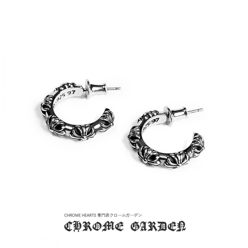 CHROME HEARTS CROSS HOOP EARRING CHROME HEARTS CROSS HOOP EARRING