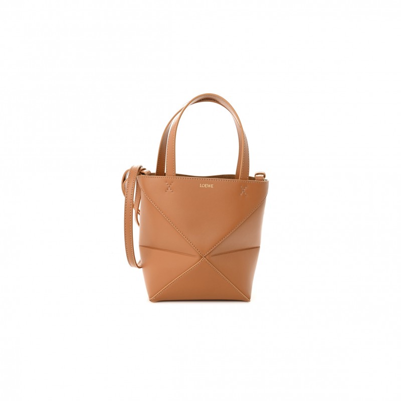 LOEWE SHINY CALFSKIN MINI PUZZLE FOLD TOTE WARM DESERT (20*16*10cm)