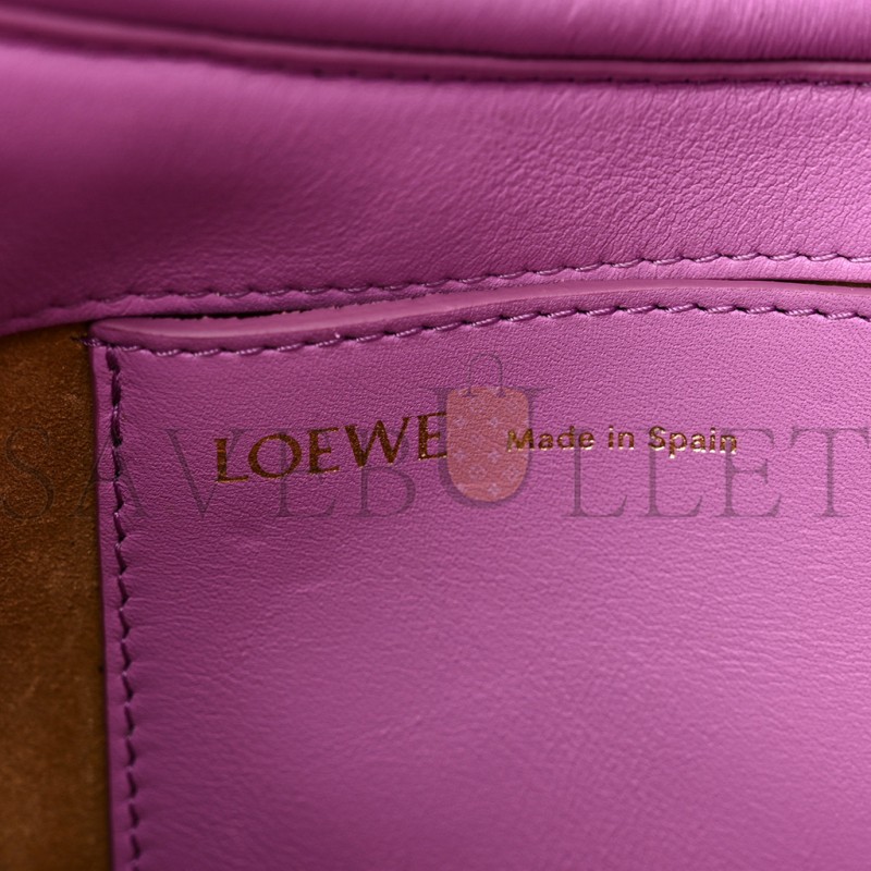 LOEWE SHINY NAPPA CALFSKIN PASEO SATCHEL ROCKROSE (25*17*8cm)