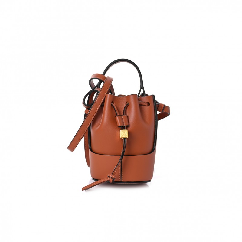 LOEWE CALFSKIN BALLOON NANO BUCKET BAG TAN (14*9*5cm)