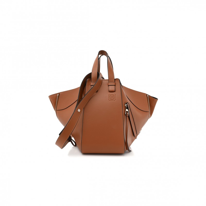 LOEWE CALFSKIN SMALL HAMMOCK SHOULDER BAG TAN (27*23*13cm)