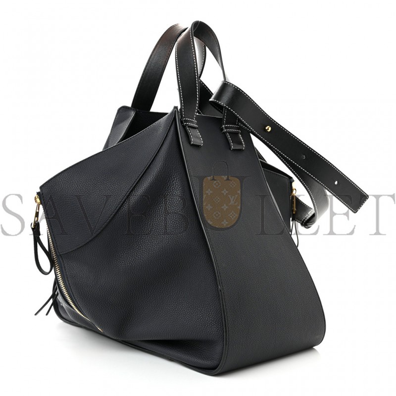 LOEWE CALFSKIN MEDIUM HAMMOCK SHOULDER BAG BLACK (33*31*17cm) LOEWE CALFSKIN MEDIUM HAMMOCK SHOULDER BAG BLACK (33*31*17cm)