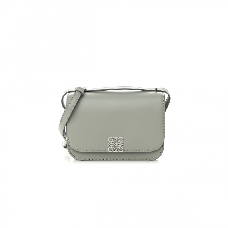 LOEWE SILK CALFSKIN SMALL GOYA BAG GRAY (19*13*6cm)