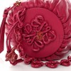 LOEWE LAMBSKIN PLEATED BRACELET POUCH SHOULDER BAG ROUGE BLOSSOMS (25*10*10cm)