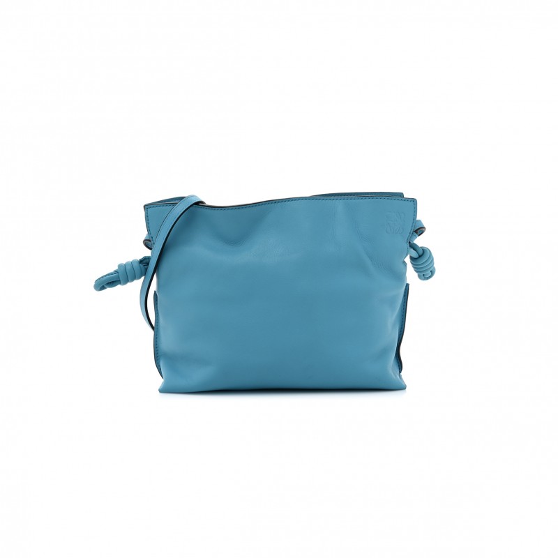 LOEWE CALFSKIN MINI FLAMENCO KNOT BAG CYAN (22*18*7cm)