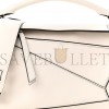 LOEWE GRAINED CALFSKIN SMALL PUZZLE BAG WHITE (24*16.5*10.5cm)