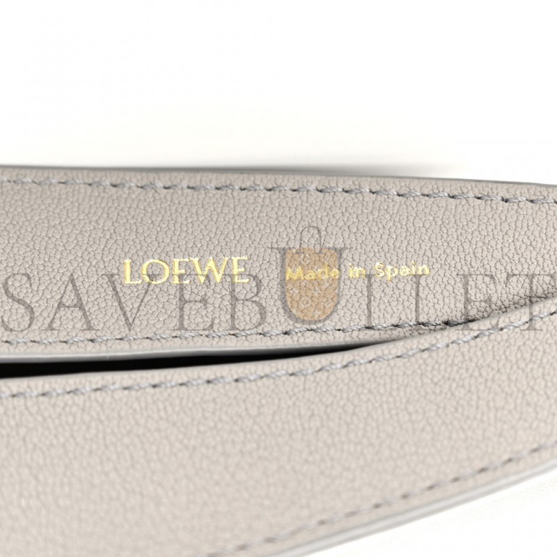 LOEWE SATIN CALFSKIN JACQUARD LUNA BAG PEARL GREY (26*22*8cm)