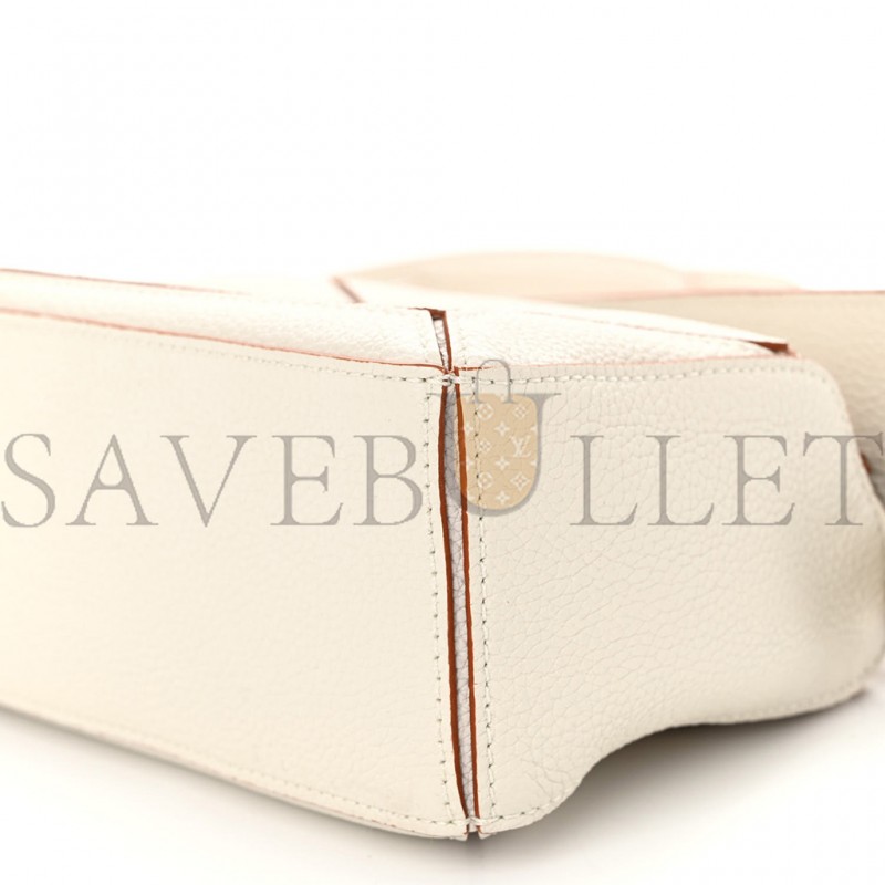 LOEWE CALFSKIN MINI PUZZLE BAG SOFT WHITE (18*12.5*8cm)