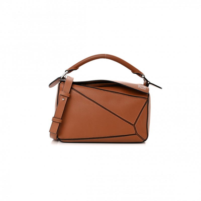 LOEWE CALFSKIN SMALL PUZZLE BAG TAN (24*16.5*10.5cm)