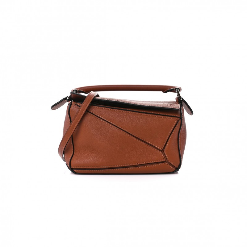 LOEWE CALFSKIN MINI PUZZLE BAG TAN (18*12.5*8cm)