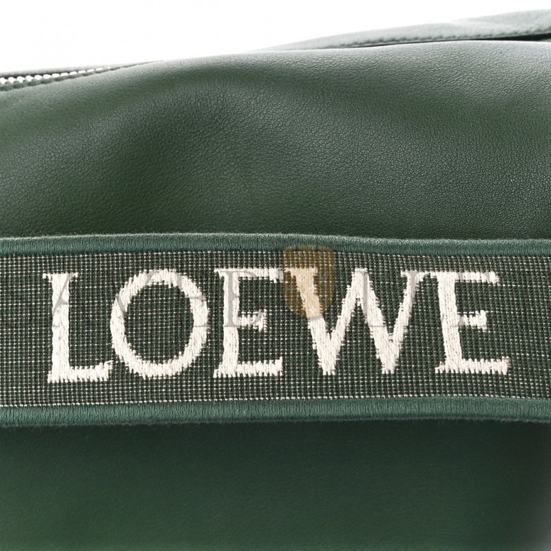 LOEWE SUPPLE SMOOTH CALFSKIN JACQUARD CUBI CROSSBODY BAG GREEN (33*29*17cm)