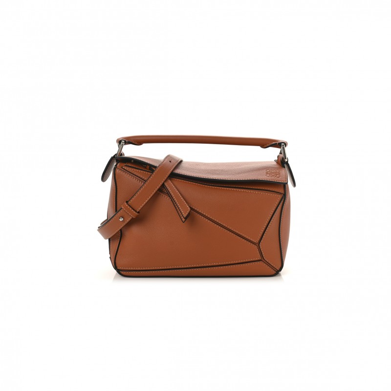 LOEWE CALFSKIN SMALL PUZZLE BAG TAN (24*16.5*10.5cm)