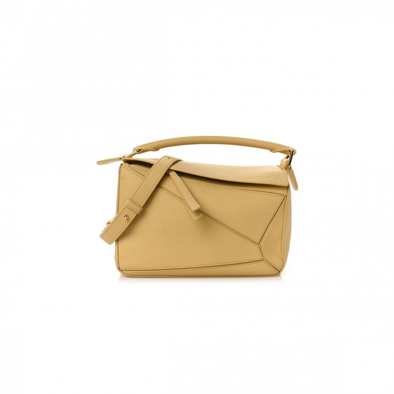 LOEWE CALFSKIN SMALL PUZZLE BAG DARK BUTTER (24*16.5*10.5cm)