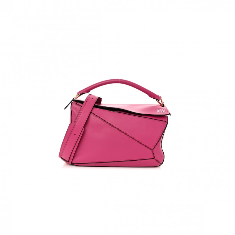 LOEWE CALFSKIN MEDIUM PUZZLE BAG FUCHSIA (29*18*12cm)