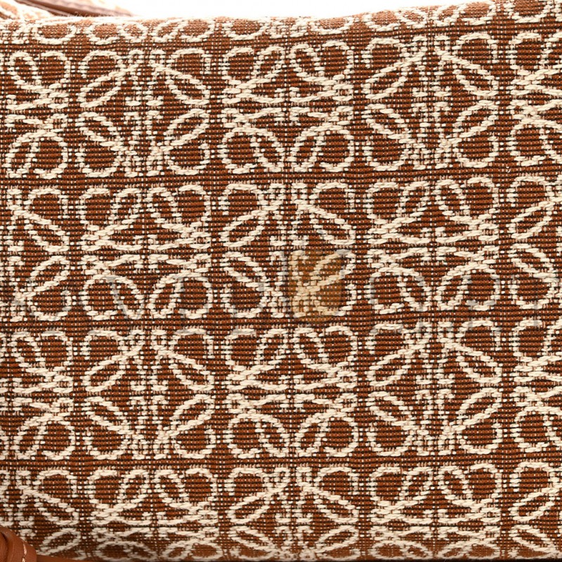 LOEWE JACQUARD ANAGRAM CALFSKIN SMALL CUBI BAG TAN PECAN (20*16*12cm)