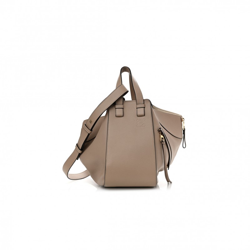 LOEWE CALFSKIN SMALL HAMMOCK SHOULDER BAG SAND (30*25*13.5cm)