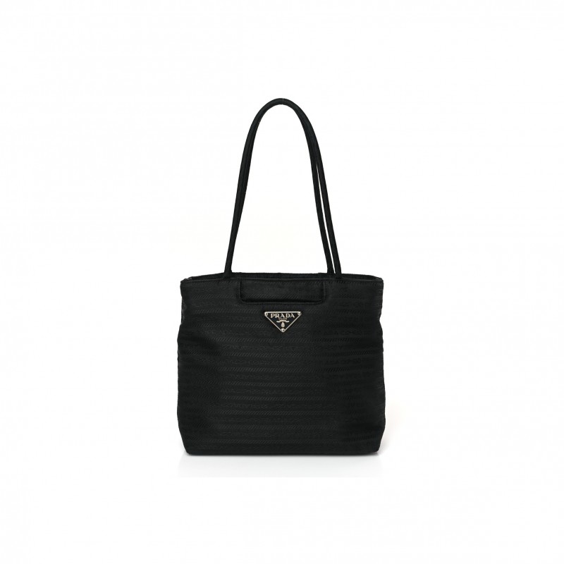 PRADA TESSUTO NYLON JACQUARD TOTE BLACK (22*20*8cm)